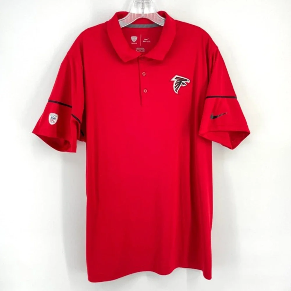 Nike NFL Atlanta Falcons Dri-FIT Training Polo Shirt Mens‎ XXL Red Short Sleeve